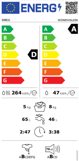 Pralko-suszarka Smeg WDN854SLDIN Universal