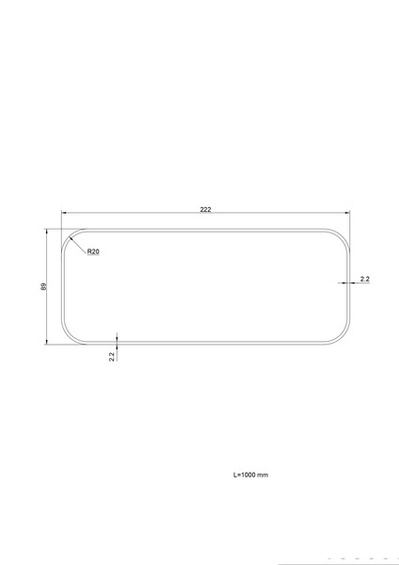 Rura prostokątna Elica 222x89x500 mm KIT0173527