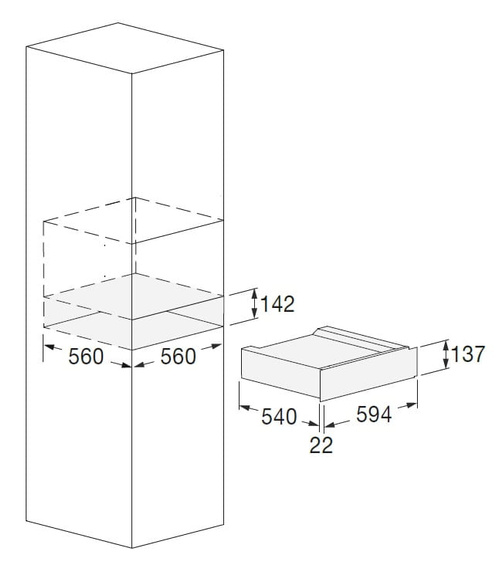 Szuflada do podgrzewania Fulgor Milano FWD 150 WH