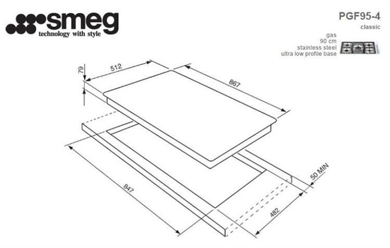 Płyta gazowa Smeg PGF95-4
