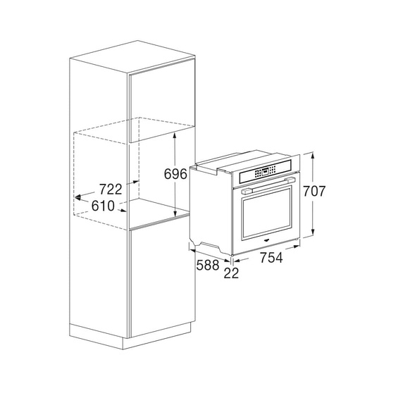 Piekarnik Fulgor Milano FUTPO 315 P TEM 2F MBK z funkcją pizza i pirolizą