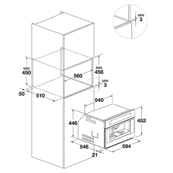 Kuchenka mikrofalowa z funkcją piekarnika Fulgor CLUSTER CONCEPT 45 FCLCMO 4510 TEM BK