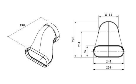 EFRV/1 BORA Ecotube przejście płaskie okrągłe prostopadłe wraz z materiałem uszczelniającym (1szt.) EAN-Code:4260326375657