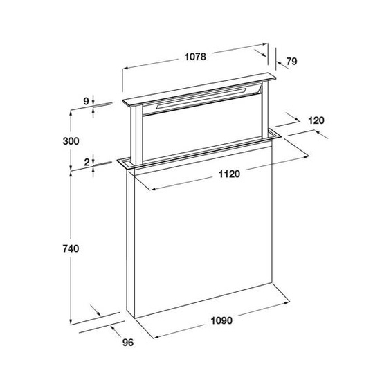 Okap Fulgor Milano FDDH 1120 TRC BK 112 cm