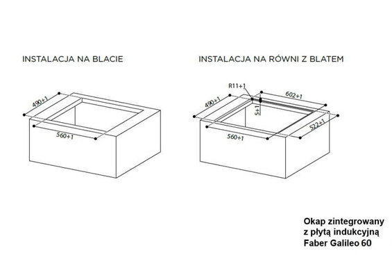 Płyta z wbudowanym okapem Faber GALILEO SMART BK GLASS 60 340.0627.227