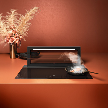 Okap z płytą Falmec Level One 90 czarny połysk / LED-y czerwone 800 m3/h