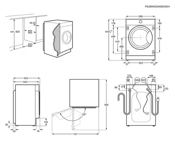 Pralko-suszarka do zabudowy AEG 7000 ProSteam® 8 kg L7WBE68SI