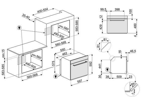 Piekarnik Smeg SF6400S1PZX 60 cm