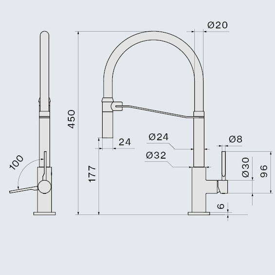 Bateria kuchenna Falmec Trevi Pro PVD Rame