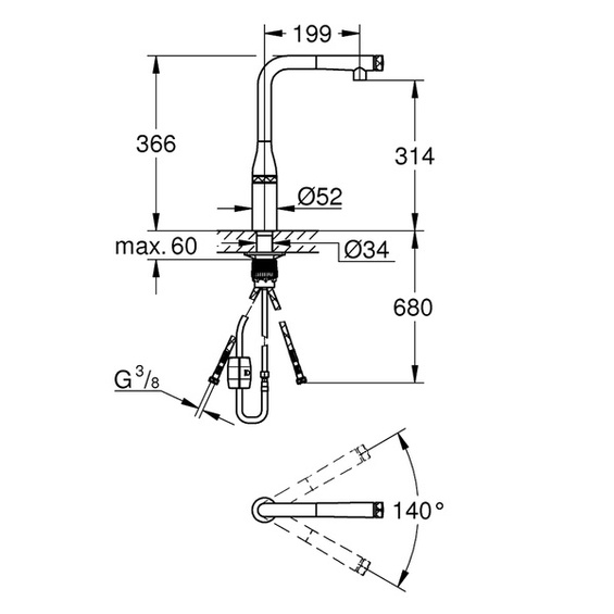 Bateria GROHE Accent COOL SUNRISE 30444GN0 z ekspozycji wysyłka gratis !