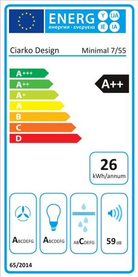 Okap podszafkowy Ciarko Minimal 7 Czarny 55 cm wyciąg