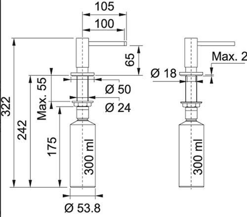 Dozownik do mydła Franke Active SM Czarny Mat 119.0547.906 wysyłka 24 h Gratis !