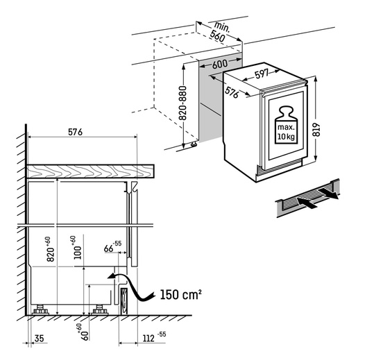Wysyłka 24h! Winiarka do zabudowy podblatowej Liebherr UWgb 3632 Vinidor