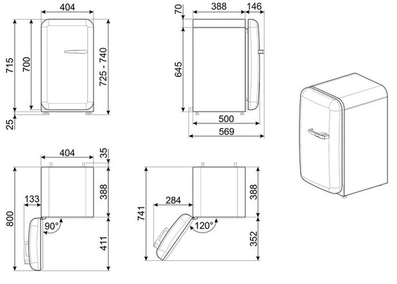 Chłodziarka wolnostojąca Smeg 50’s Style FAB5LPB5