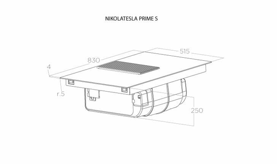 Płyta z okapem Elica NIKOLATESLA PRIME S BL/A/83 PRF0182322 (wyciąg) czarny