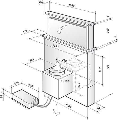 Okap Downdraft De Dietrich DHD7261B