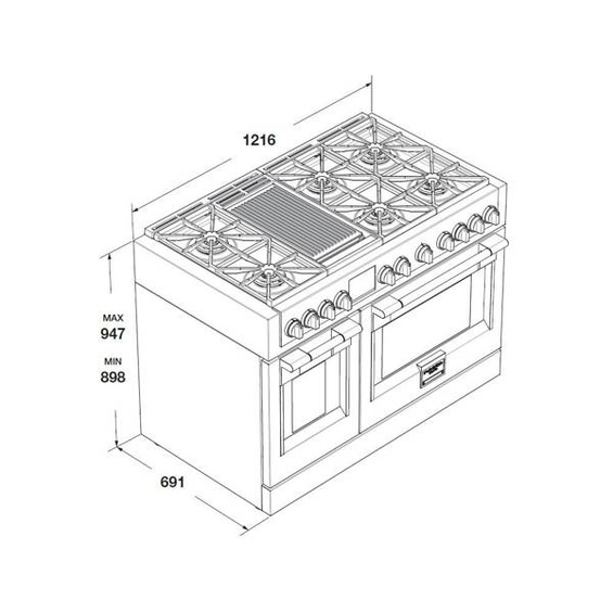 Kuchnia Fulgor Milano Sofia FSRC 4807 2P MK 2F MBK