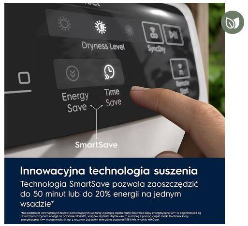 Suszarka z pompą ciepła Electrolux 900 PerfectCare AbsoluteCare 8 kg EW9D787KCP