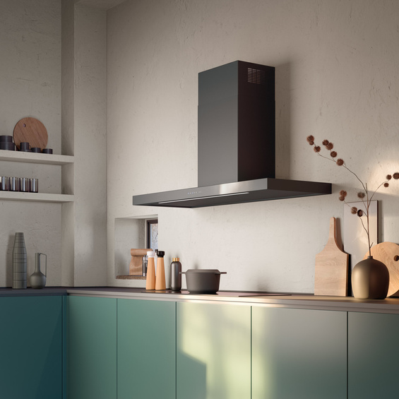 Okap Falmec Plane Plus NRS 90 czarny 800 m³/h przyścienny