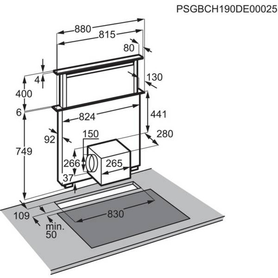 Okap wysuwany downdraft AEG DDE5960B