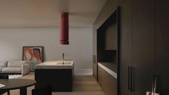 Okap wyspowy Ciarko Design FLUO Burgundy/Burgundy Gloss pochłaniacz 