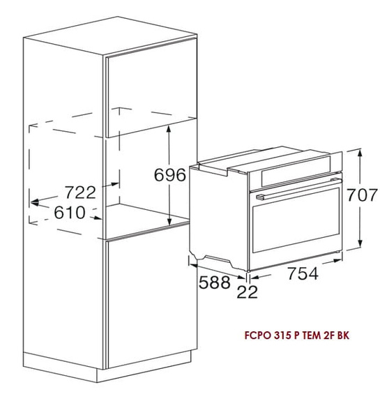 Piekarnik Fulgor Milano FCPO 315 P TEM 2F BK funkcją pizza i pirolizą
