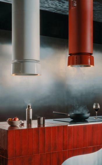 Okap wyspowy Ciarko Design FLUO White/White Gloss wyciąg