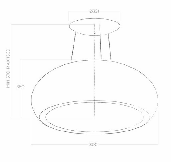 Okap Elica SEASHELL BL/F/80 czarny mat PRF0098393 pochłaniacz