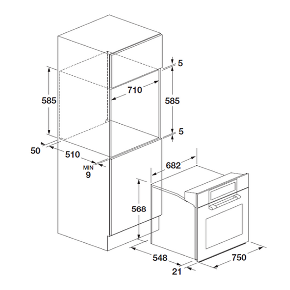 Piekarnik Fulgor CLUSTER CONCEPT 75 FCLO 7515 TEM BK