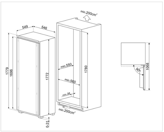 Chłodziarko - zamrażarka do zabudowy Smeg S9C1741E