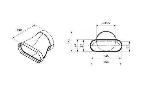 BORA EFRG/1 Ecotube przejście płaskie okrągłe proste wraz z materiałem uszczelniającym (1szt.) EAN-Code:4260326375640 