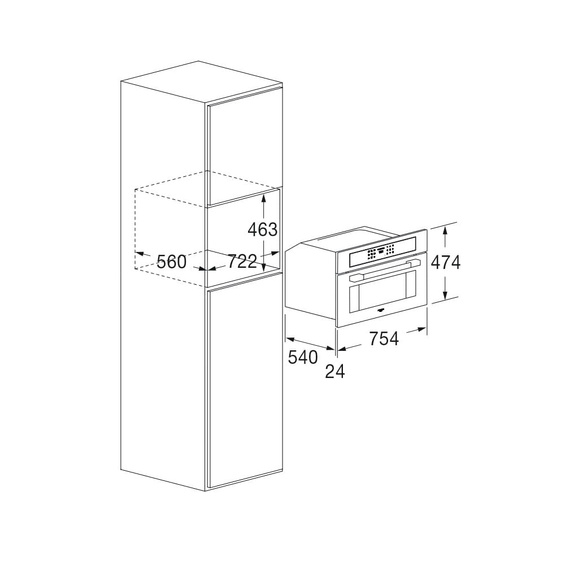 Piekarnik Fulgor Milano FUTMO 310 TEM MBK z mikrofalą