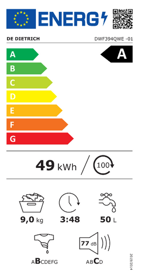 Wolnostojąca pralka De Dietrich DWF394QWE
