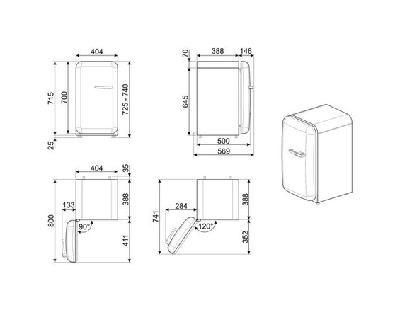 Chłodziarka wolnostojąca Smeg 50’s Style FAB5LDUJ5