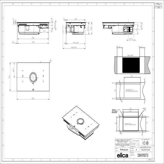 Płyta z okapem Elica NIKOLATESLA SWITCH GLOW EVO BL/A/83 PRF0196335 czarny