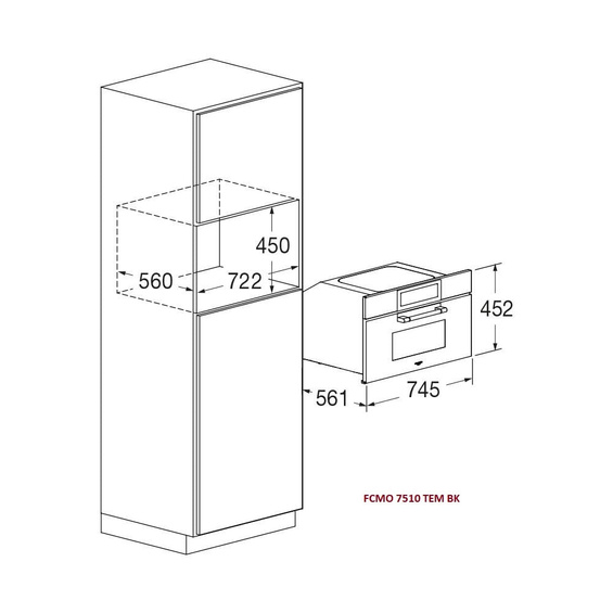 Piekarnik Fulgor Milano FCMO 7510 TEM BK z mikrofalą