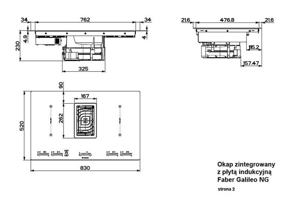 Płyta z wbudowanym okapem Faber GALILEO BK NG 340.0594.624