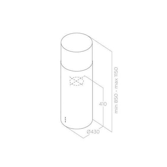 Okap Elica TUBE PRO ISLAND BL MAT/A/43 czarny PRF0090717B wyciąg