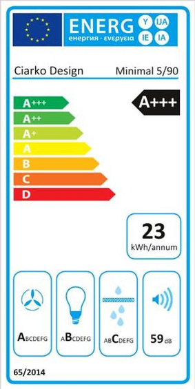 Okap przyścienny Ciarko Minimal 5 Czarny 90 cm wyciąg