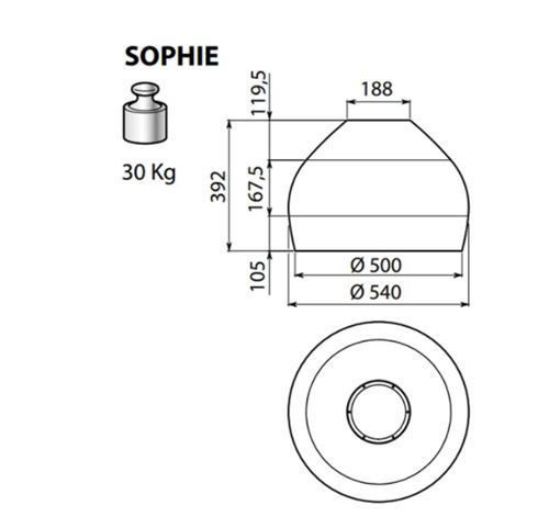 Okap Falmec Sophie Circle.Tech Isola 54 biały 600m³/h wyspowy