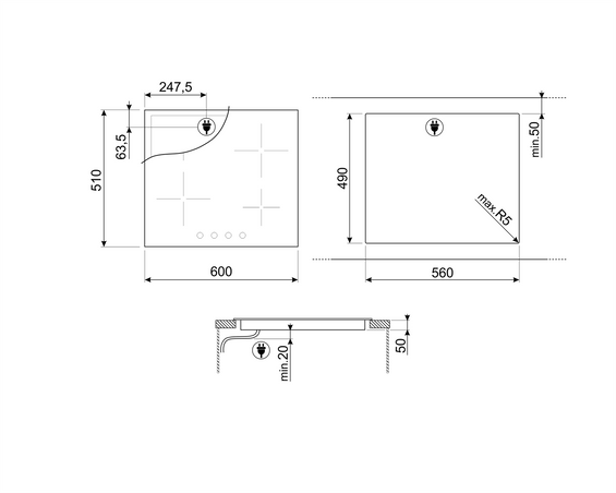 Płyta ceramiczna Smeg SE364TDMB