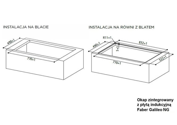 Płyta z wbudowanym okapem Faber GALILEO BK NG 340.0594.624