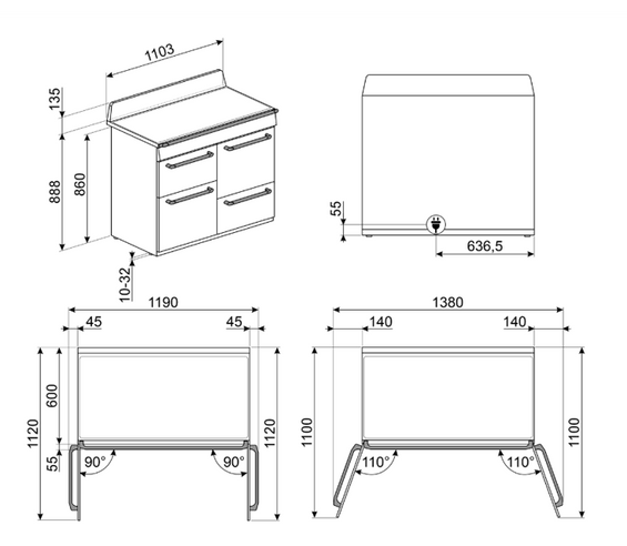 Kuchnia wolnostojąca Smeg TR4110IBL2