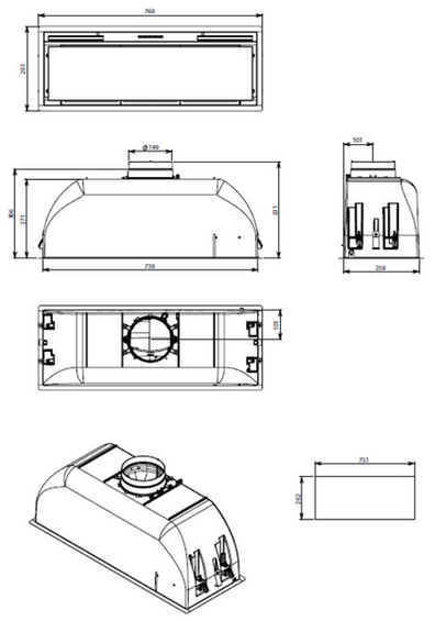 Okap Falmec Grupa Silnikowa Plus 70cm 800 m³/h czarny wysyłka 24 h Gratis !
