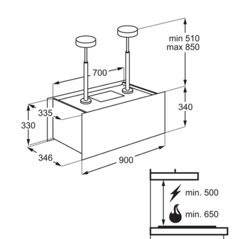 Okap wyspowy Electrolux KFIA19R