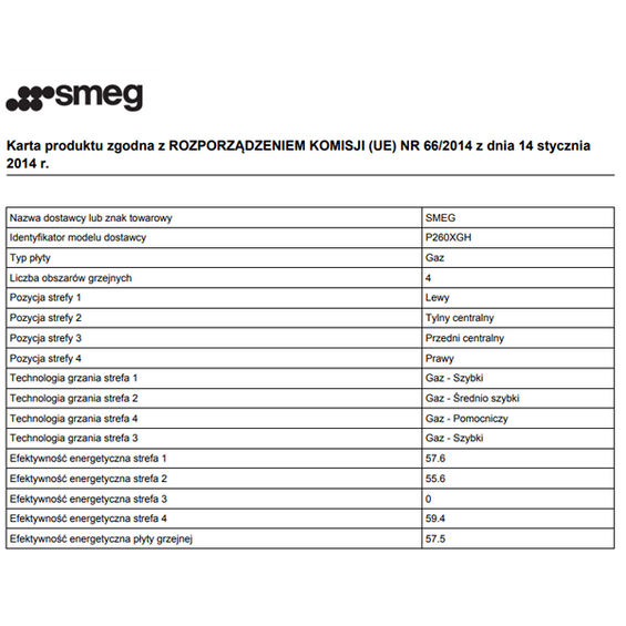 Płyta Smeg P260XGH