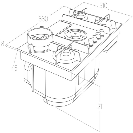 Płyta z okapem Elica NIKOLATESLA FLAME EVO GR/A/88 PRF0196343 szary