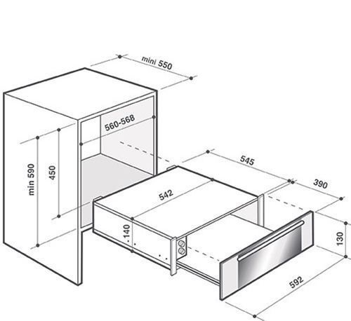 Szuflada do podgrzewania naczyń De Dietrich  DWD7400B