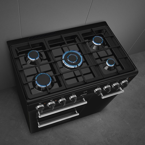 Kuchnia z płytą gazową Smeg BG93GMBL