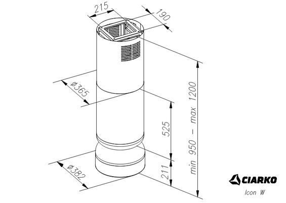 Okap wyspowy Ciarko Design ICON Burgund / Baby Blue Gloss wyciąg